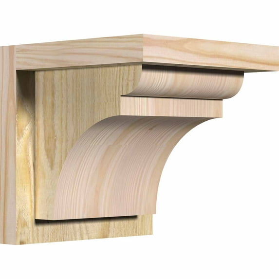8"W x 8"D x 8"H Yorktown Rough Sawn Corbel w/Backplate, Douglas Fir