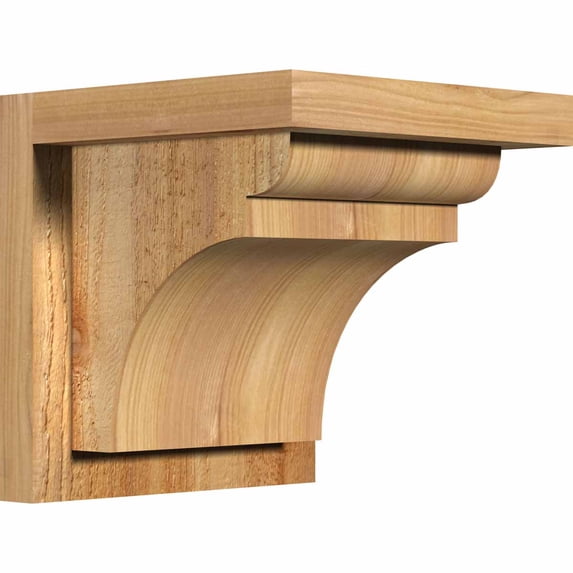 8"W x 8"D x 8"H Yorktown Rough Sawn Corbel w/Backplate, Western Red Cedar