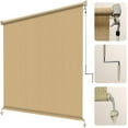 thumbnail image 1 of NAWAY 8'W x 6'H Outdoor Roller Shades, Cordless Patio Roll Up Blinds 90% UV Protection Exterior Shade Cloth Roll for Porch Gazebo Pergola Balcony Backyard,Wheat, 1 of 1