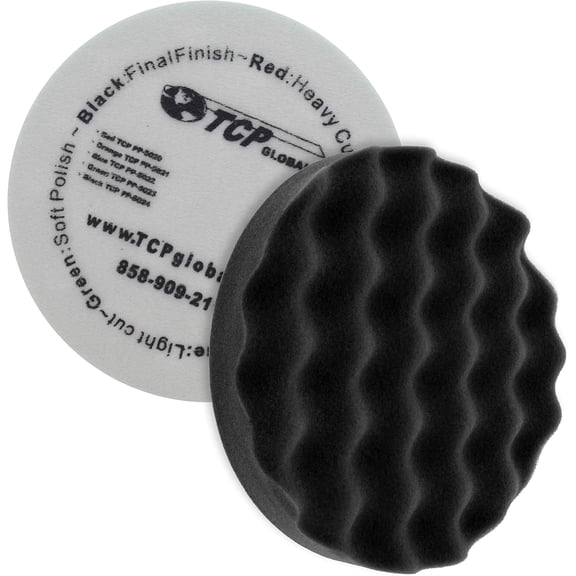 8" Waffle Foam Buffing Pad Hook and Loop Backing - Extra Fine for Polishing, Automotive, Marine, Truck, RV & Compound Cutting, Car Polishing Pads