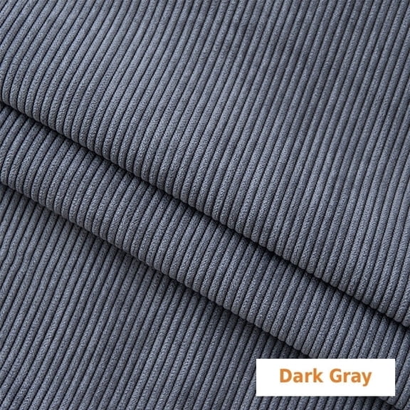 8 Wale Corduroy Fabric by The Yard, Dark Gray, 59 Inch Wide Non-Stretch Thick Upholstery Fabric for Sofa & Cushion Covers, Jackets, Pants, Plush Toys and DIY Crafts
