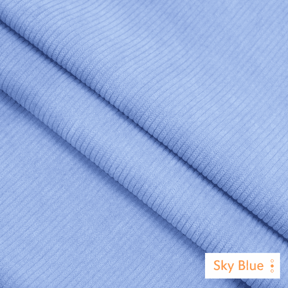 8 Wale Corduroy Fabric by The Yard, Sky Blue, 59 Inch Wide Non-Stretch Thick Upholstery Fabric for Sofa & Cushion Covers, Jackets, Pants, Plush Toys and DIY Crafts