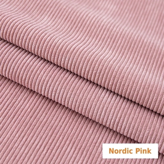 8 Wale Corduroy Fabric by The Yard,Nordic Pink, Non-Stretch Wide Wale Corduroy Cloth for Jackets, Pants, Shirts, Upholstery, Plush Toys and DIY Crafts