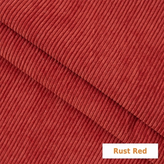 8 Wale Solid Rust Red Color Corduroy Fabric by The Yard, Non-Stretch Wide Wale Corduroy Cloth for Jackets, Pants, Shirts, Upholstery, Plush Toys and DIY Crafts