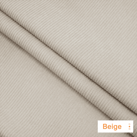 8 Wale Corduroy Fabric by The Yard, Beige,Non-Stretch Wide Wale Corduroy Cloth for Jackets, Pants, Shirts, Upholstery, Plush Toys and DIY Crafts