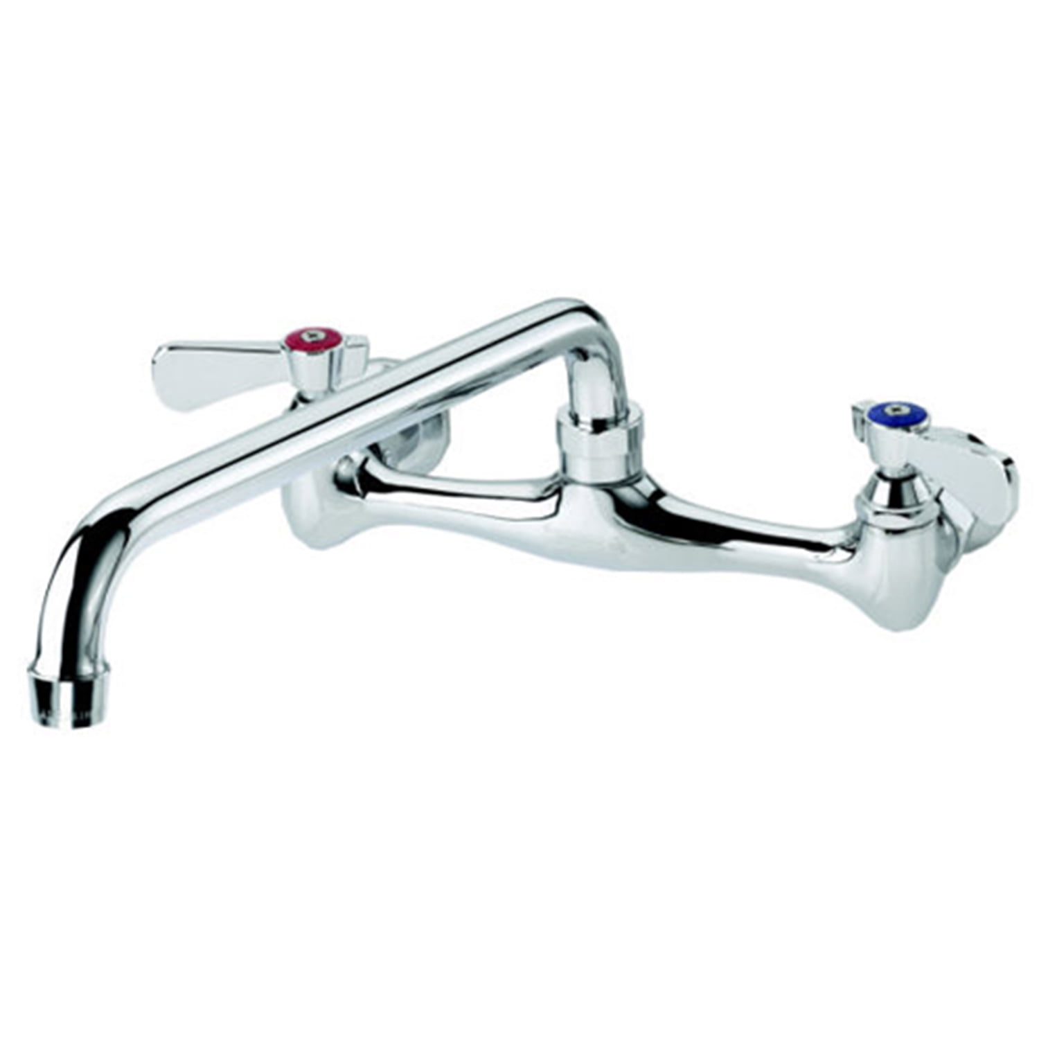 8" Chrome Wall Mount Kitchen Faucet with Swivel Spout