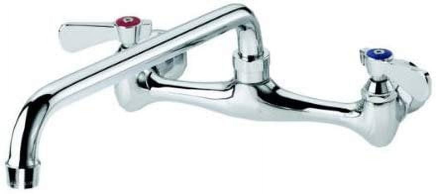 Chrome 8" Wall Mount Kitchen Faucet with Swivel Spout