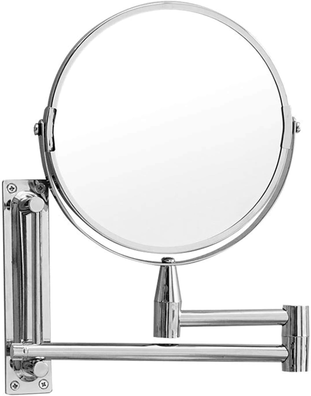 8" Wall Mounted Makeup Mirror, 360° Swivel Extendable Cosmetic Vanity