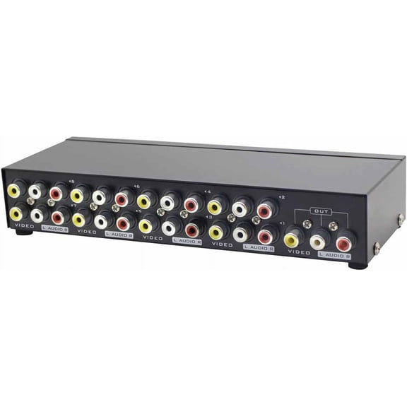 8-Way AV Switch RCA Switcher 8 in 1 Out Composite Video L/R Audio Selector Box for DVD STB Game Consoles