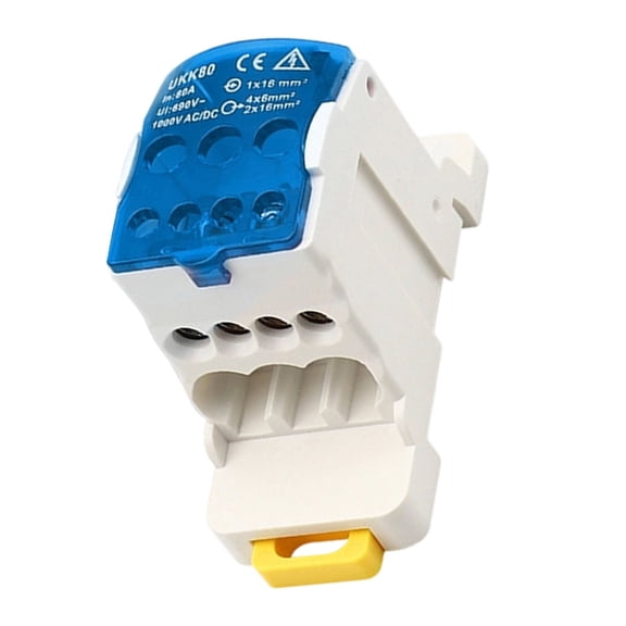 8 Way DIN Rails Distribution Block On Mount Contacts Industrial Strengths Sturdy Housing Power Splitters