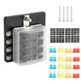 8Way Screw Nut Terminal Fuse Box Blade Fuse Block Holders with LED