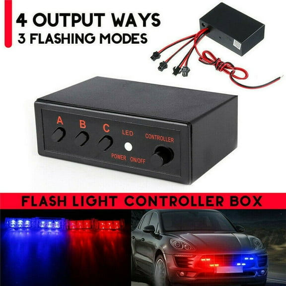 8 Ways LED Strobe Flash Light Lamp Emergency Flasher Flashing Controller Box 12V