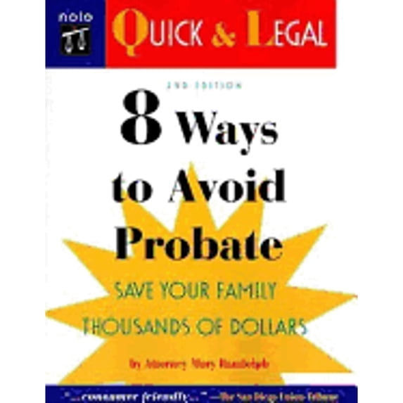 Pre-Owned 8 Ways to Avoid Probate (Paperback) 0873375289 9780873375283