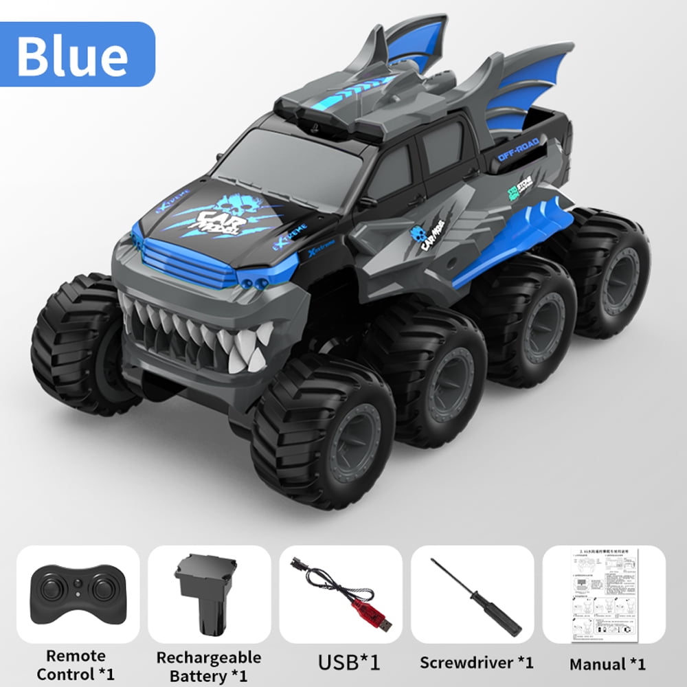 8-Wheel Amphibious Stunt Remote Control Cars,All-Terrain Off-Road RC Car,360° In-place Rotation,2.4G Rock Crawler Monster Truck Toy Gift for Kids Age 8-12
