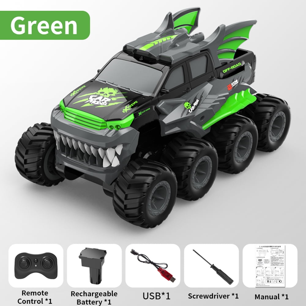 8-Wheel Amphibious Stunt Remote Control Cars,All-Terrain Off-Road RC Car,360° In-place Rotation,2.4G Rock Crawler Monster Truck Toy Gift for Kids Age 8-12