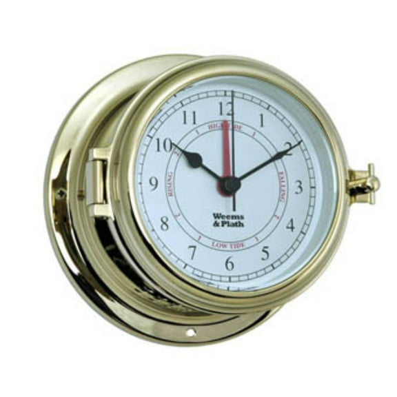 8" White Antique Finish Round Shaped Time and Tide Clock