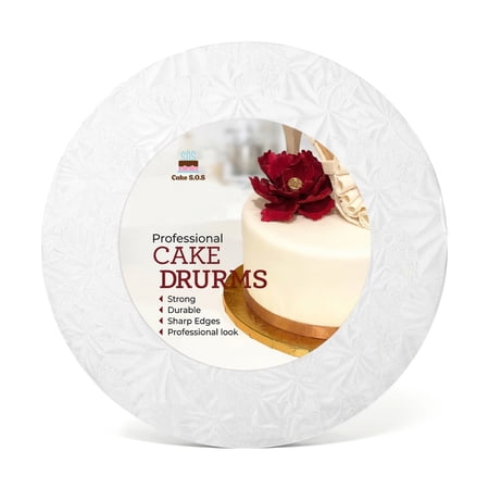 Cake S.O.S 8 Inches White Round Cake Drum Board, 1/2? Thick, (1-Pack)