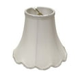 thumbnail image 1 of 8" White Slanted Scallop Bell Monay Shantung Lampshade, 1 of 2