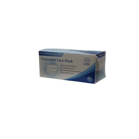 8" White and Blue Protective Disposable Face Mask