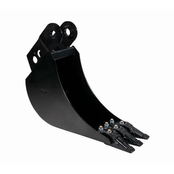 8" Wide Backhoe Bucket for Excavator Attachments & Skid Steer - Fronthoe Mini Excavator Bucket - Bolt-on 3 Carbon Steel Teeth with Drainage Holes