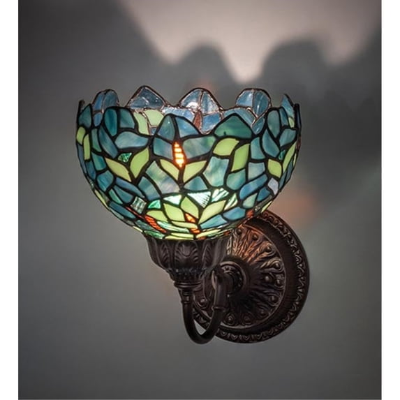 8" Wide Nightfall Wisteria Wall Sconce