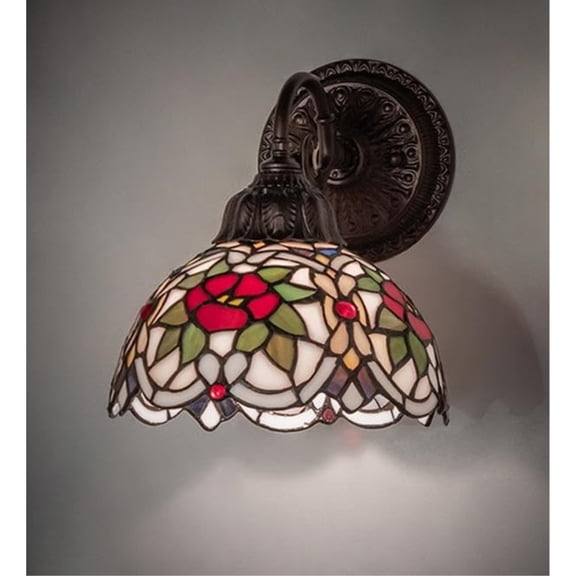 8" Wide Renaissance Rose Wall Sconce