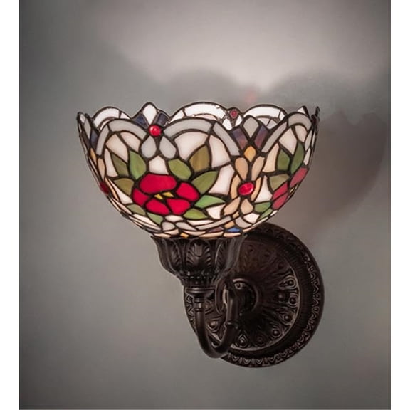 8" Wide Renaissance Rose Wall Sconce