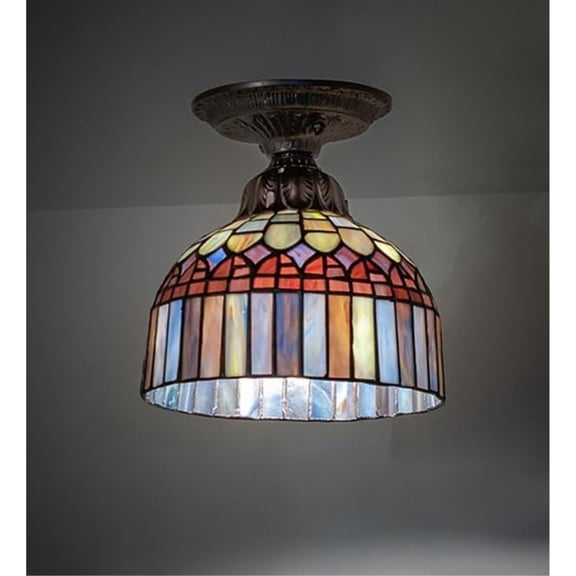8" Wide Tiffany Candice Flushmount