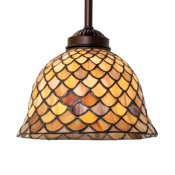 8" Wide Tiffany Fishscale Mini Pendant