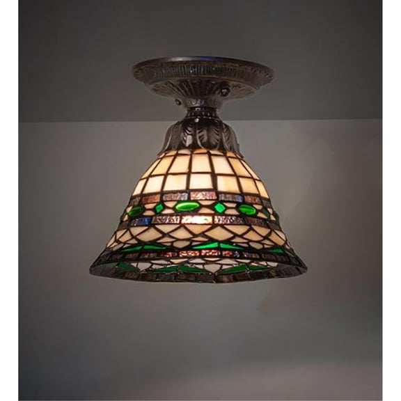8" Wide Tiffany Roman Flushmount