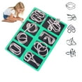 thumbnail image 1 of 8 Wire Puzzle Pieces, Brain Teasers, Solve The Iron Rings, Unlock Interlocking Games, Chinese Ring Magic Toys, Party Gifts., 1 of 7