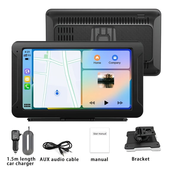 8" Wireless CarPlay Android Auto Portable Car Navigation with Magnetic Stand, 7" HD Touchscreen, Mirror Link, FM, EQ/AUX/TF/USB, Backup Camera