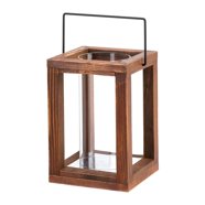 Vintage Wooden Lantern Candle Holder – Rustic Farmhouse Tabletop Or Hanging Decor
