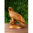 thumbnail image 1 of 8" Wooden Handmade American Eagle Statue Handcrafted Figurine Sculpture Art Hand Carved Rustic Lodge Outdoor Home Decor Us Accent, 1 of 5