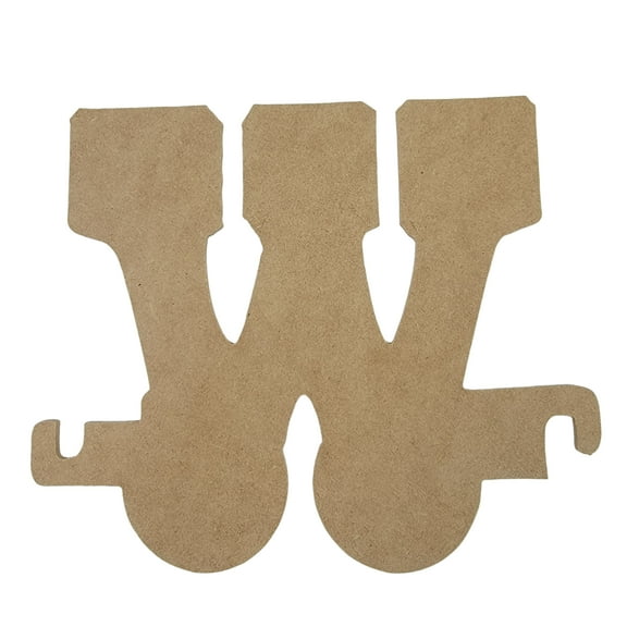 8" Wooden Letter W Unfinished, Train Font, Craft Cutout 1/4" Thick