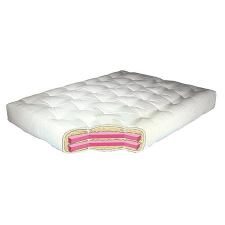 8" Wool Wrap #613 Full Tan Microfiber Futon Mattress-Color:Tan Microfiber,Material:Cotton,Quantity:1