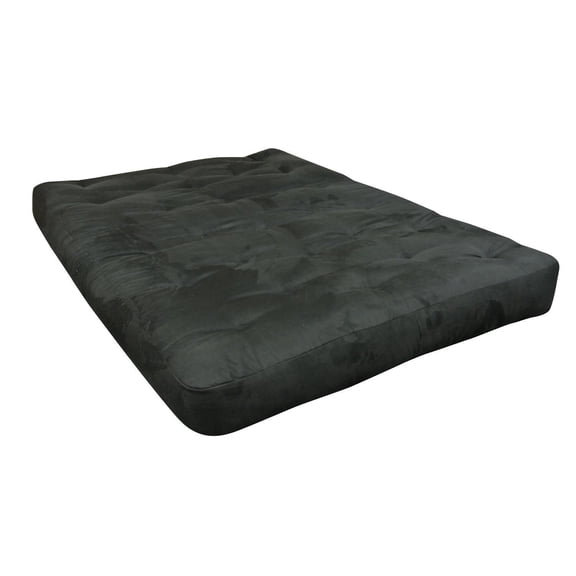 8" Wool Wrap #613 Twin XL Black Microfiber Futon Mattress-Color:Black,Material:Microfiber