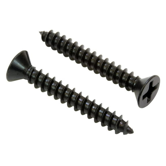 Bolt Dropper #8 x 1-1/4-Inch Black Screws, Pack of 25 - Xylan Coated Stainless Steel Flat Head Phillips Wood Screws - Corrosion Resistant for Wood, Drywall Applications, and Outdoor Projects