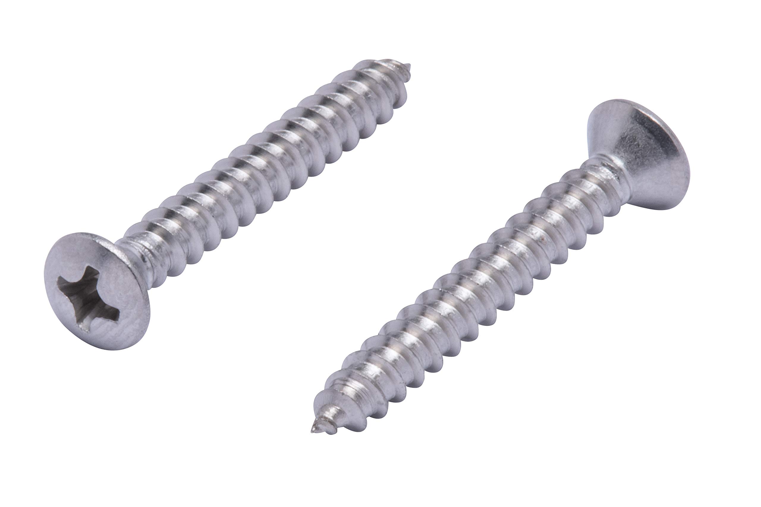 Fastenere #4 X 1-1/4" Oval Head Phillips Sheet Metal Screws – 18-8 Stainless Steel – Qty 100