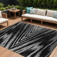 thumbnail image 1 of 8' X 10' Black And Gray Abstract Washable Indoor Outdoor Area Rug, 1 of 5