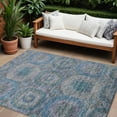 thumbnail image 1 of HomeRoots 606227 8 x 10 ft. Blue & Gray Geometric Washable Indoor & Outdoor Rectangle Area Rug, 1 of 5