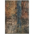 thumbnail image 1 of HomeRoots 606059 8 x 10 ft. Blue, Copper & Brown Abstract Washable Indoor & Outdoor Rectangle Area Rug, 1 of 5