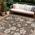 thumbnail image 1 of HomeRoots 599871 8 x 10 ft. Brown & Beige Floral Washable Indoor & Outdoor Rectangle Area Rug, 1 of 5