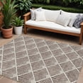 thumbnail image 1 of HomeRoots 594692 8 x 10 ft. Brown & Beige Geometric Washable Indoor & Outdoor Rectangle Area Rug, 1 of 5