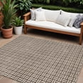 thumbnail image 1 of HomeRoots 595532 8 x 10 ft. Brown & Beige Geometric Washable Indoor & Outdoor Rectangle Area Rug, 1 of 5