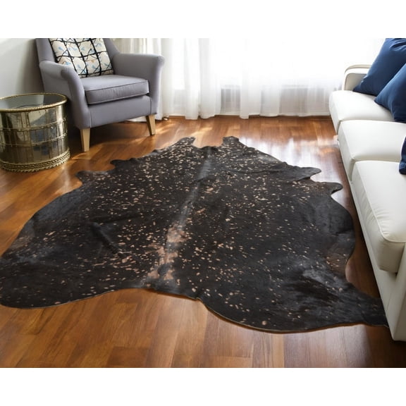 8' X 10' Brown and Tan Cowhide Animal Print Power Loom Area Rug