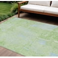 thumbnail image 1 of HomeRoots 596863 8 x 10 ft. Green & Sky Blue Abstract Washable Indoor & Outdoor Rectangle Area Rug, 1 of 5