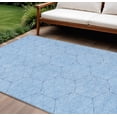thumbnail image 1 of HomeRoots 596767 8 x 10 ft. Sky Blue & Black Geometric Washable Indoor & Outdoor Rectangle Area Rug, 1 of 5