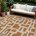 thumbnail image 1 of HomeRoots 593911 8 x 10 ft. Terra Cotta & Gray Abstract Washable Indoor & Outdoor Rectangle Area Rug, 1 of 5