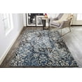 thumbnail image 1 of 8' X 11' Blue Black and Ivory Abstract Power Loom Distressed Area Rug, 1 of 11